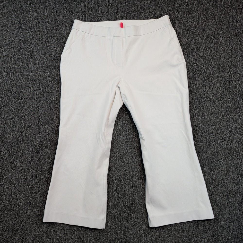 Spanx Modern White The Perfect Pant XL Cotton Blend Flare Crop Career Shaping